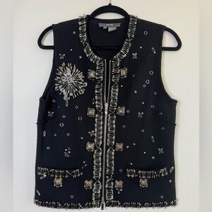 Per Se Black Unique Safety pin and hook vest